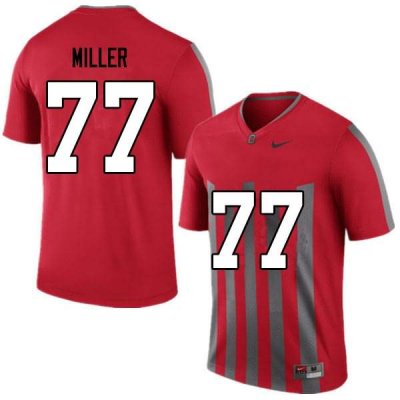 Men's Ohio State Buckeyes #77 Harry Miller Retro Nike NCAA College Football Jersey Original TKS2844WU